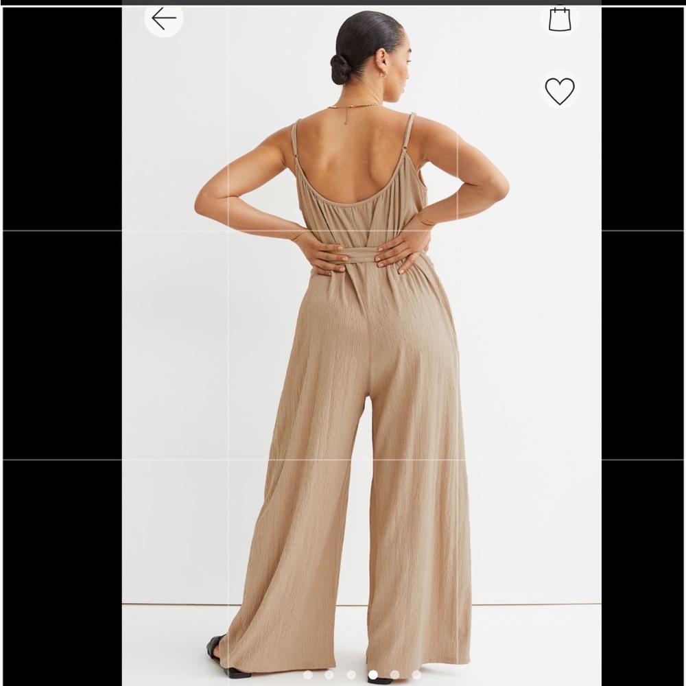 H&M Beige Tie Belt Jumpsuit - Picture 4 of 14